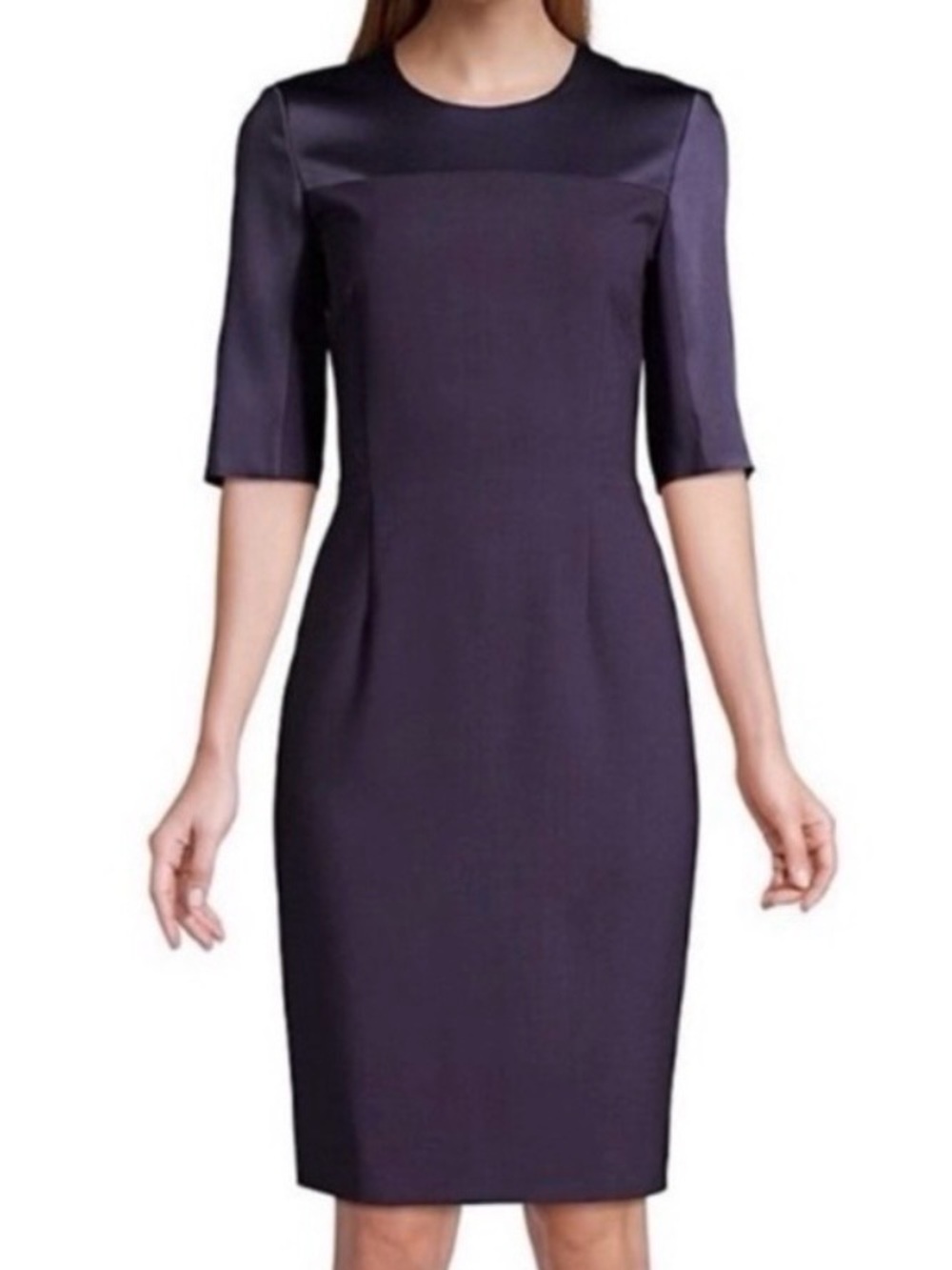BOSS by Hugo Boss Danufa Purple stretch virgin wool pencil dress